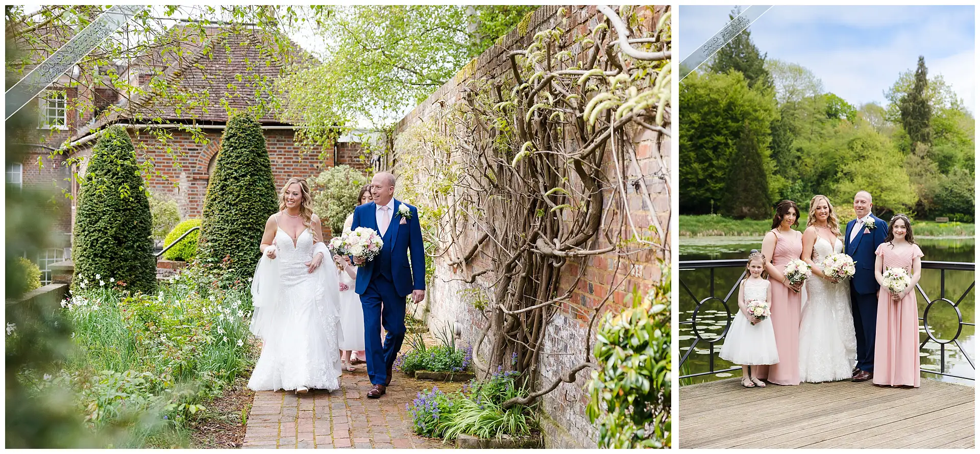 walking towards the wedding ceremony at The Orangery Maidstone