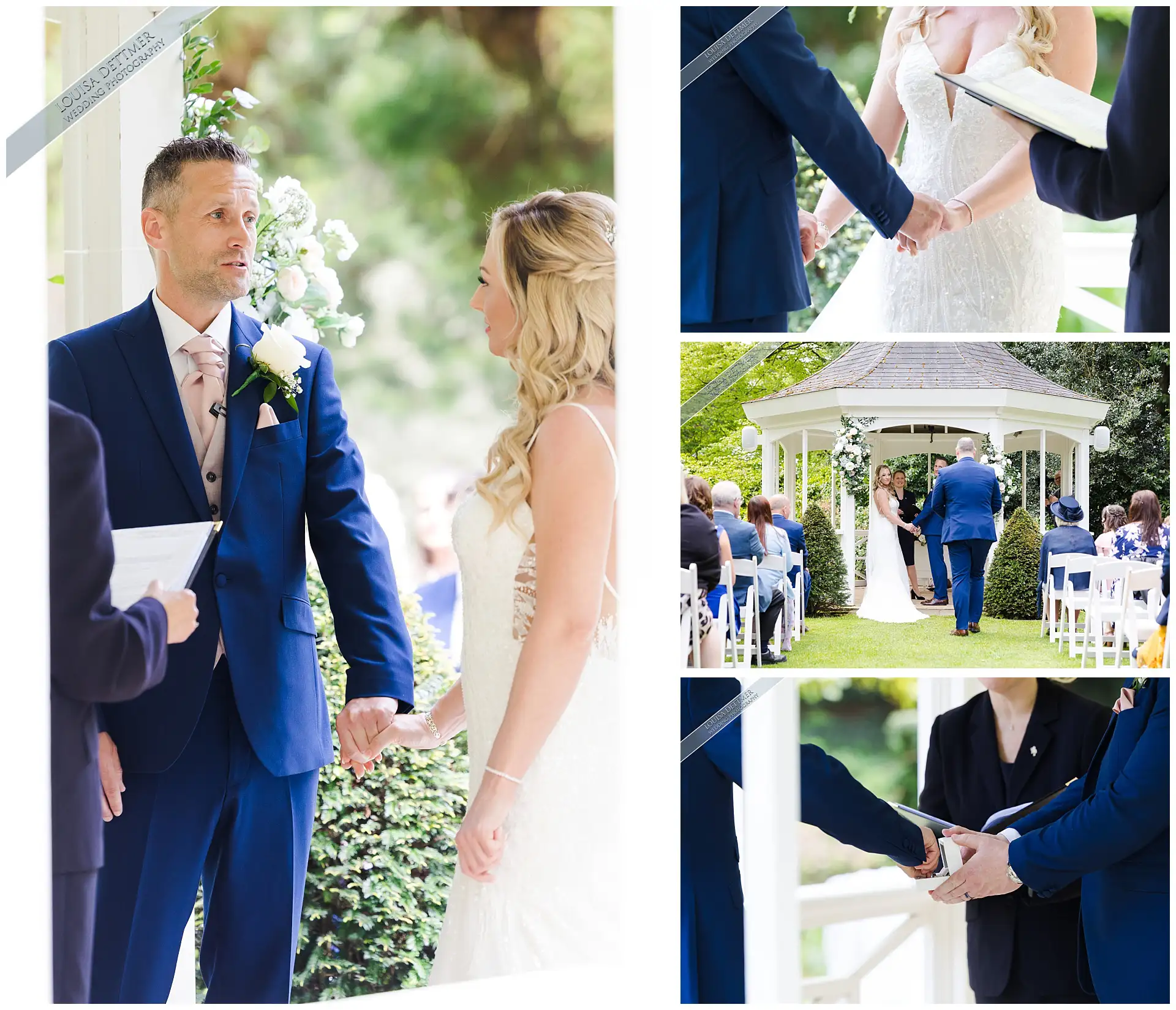 white gazebo wedding ceremony at The Orangery Maidstone