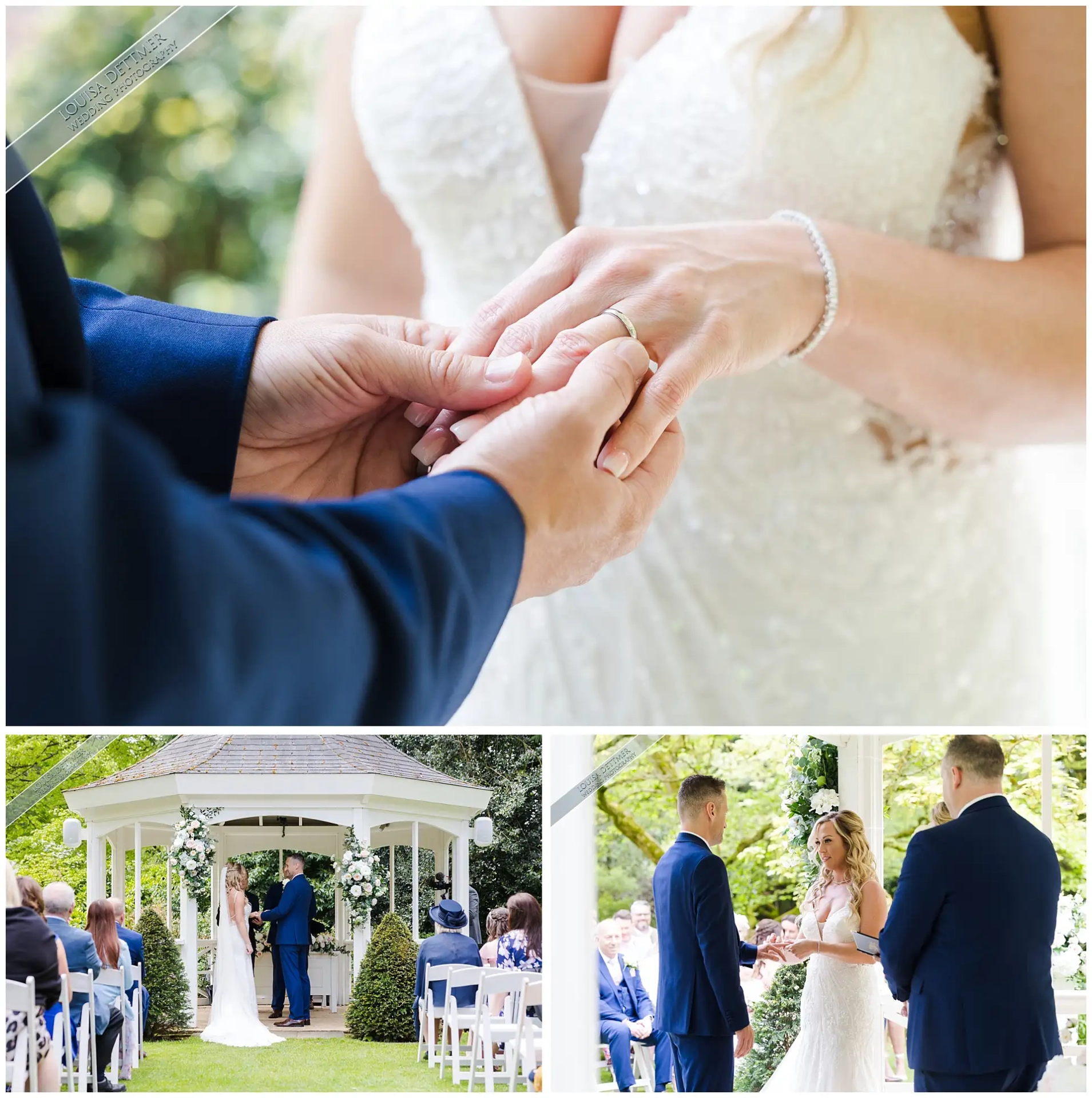 white gazebo wedding ceremony at The Orangery Maidstone