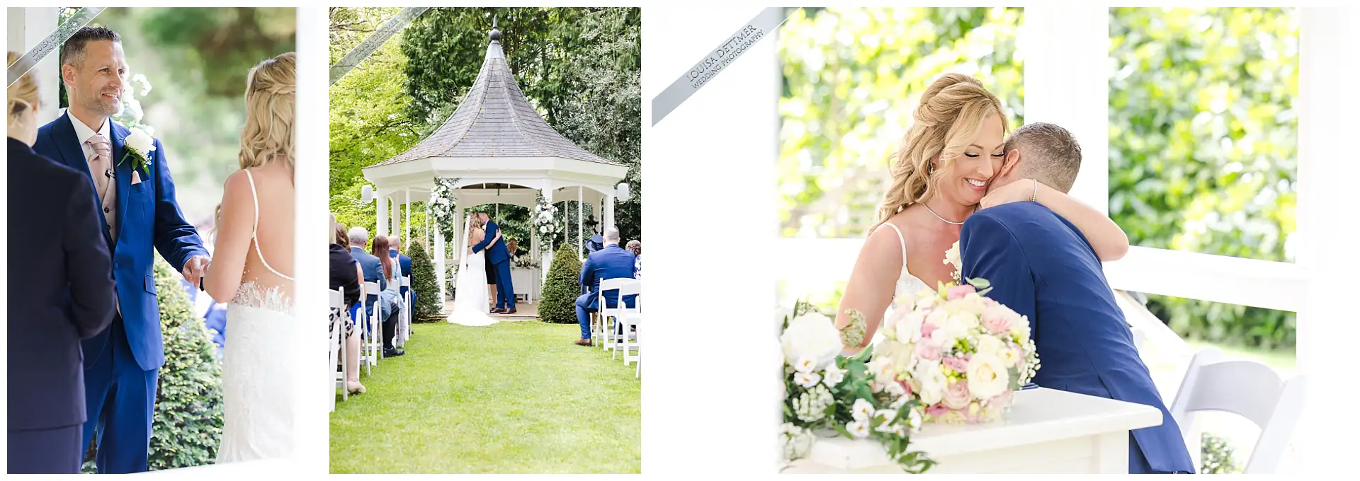 white gazebo wedding ceremony at The Orangery Maidstone