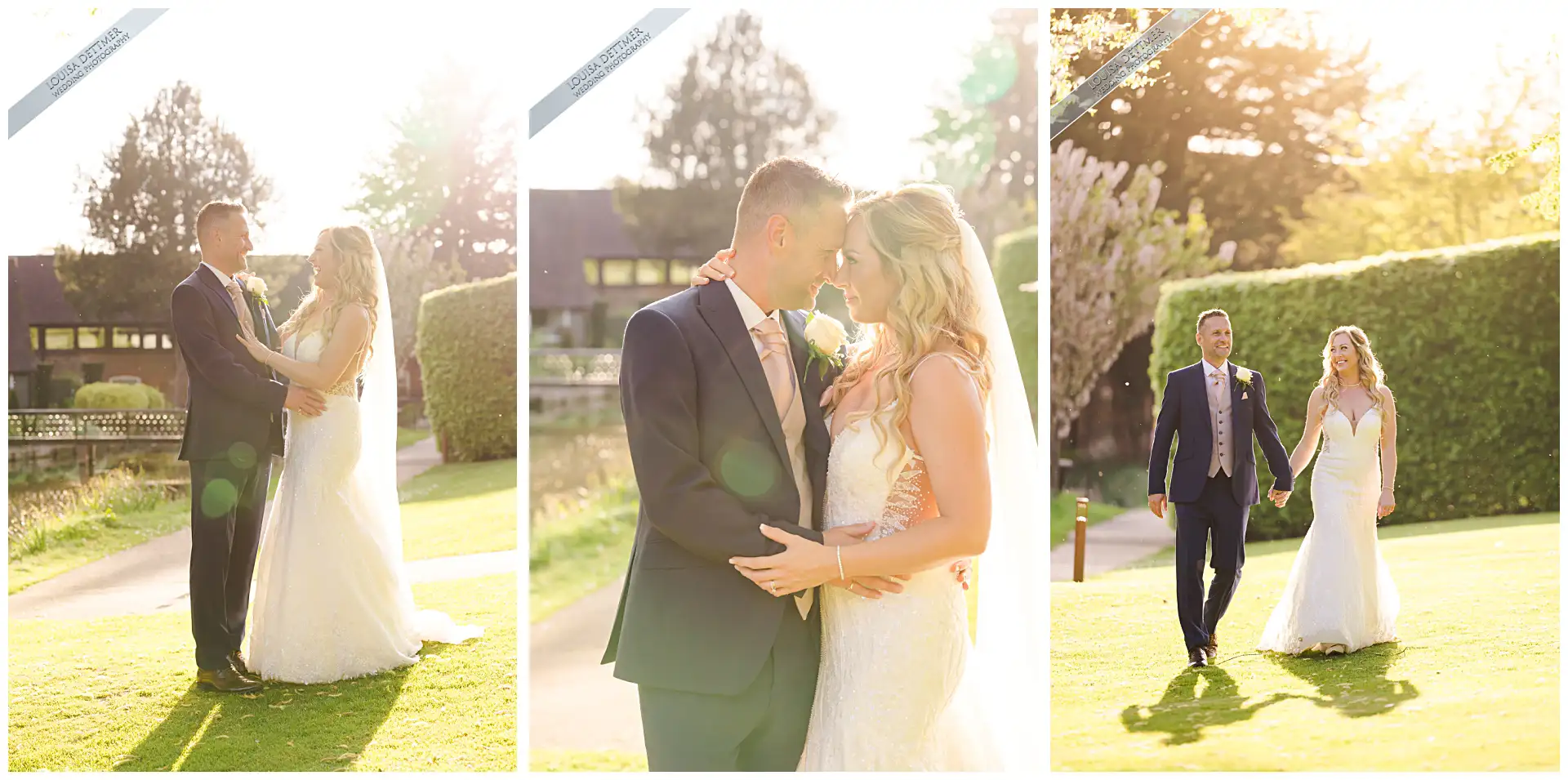 golden hour bride and groom at The Orangery Maidstone