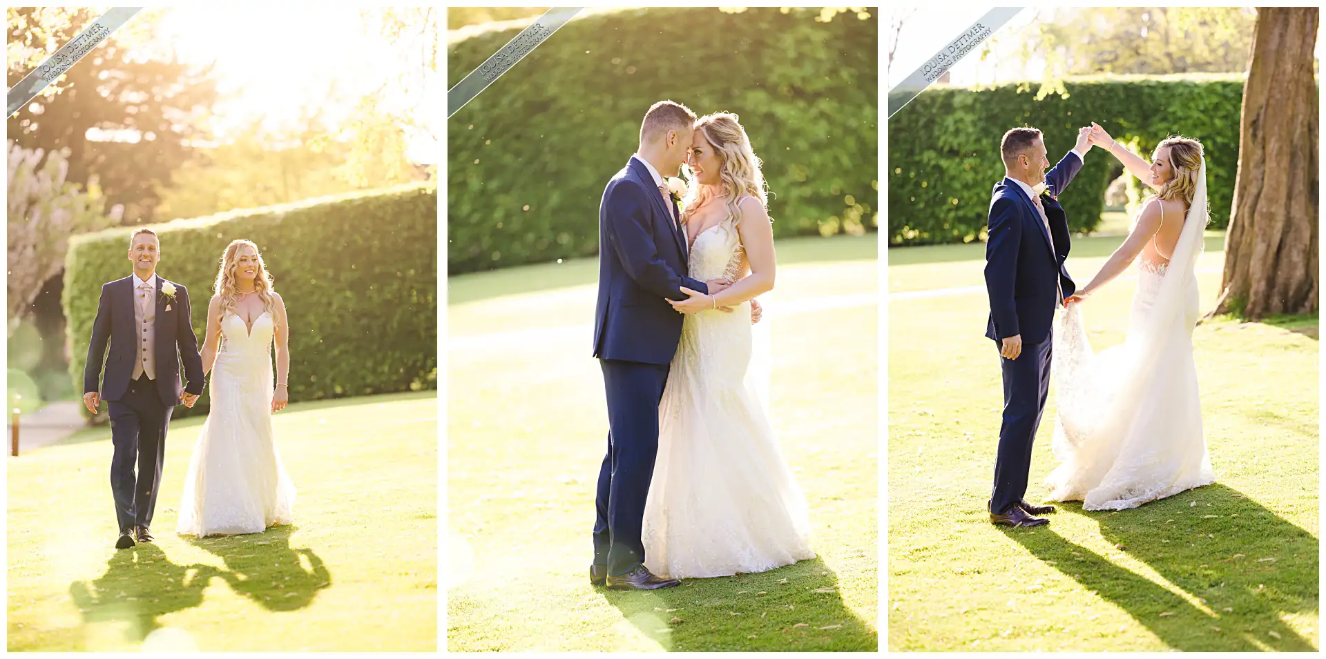 golden hour bride and groom at The Orangery Maidstone