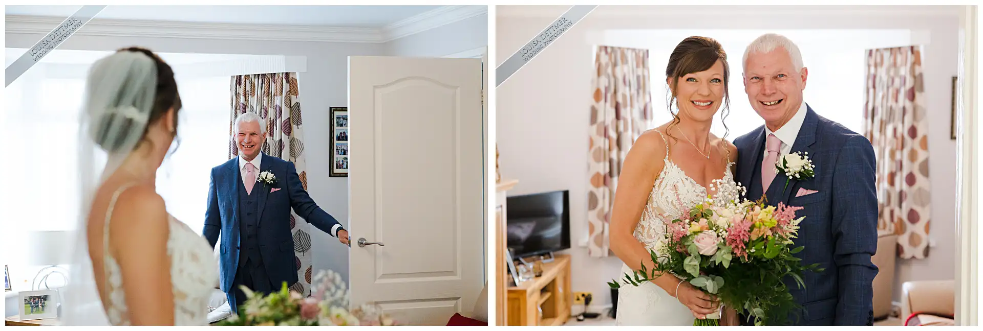 bridal prep, bride with her father