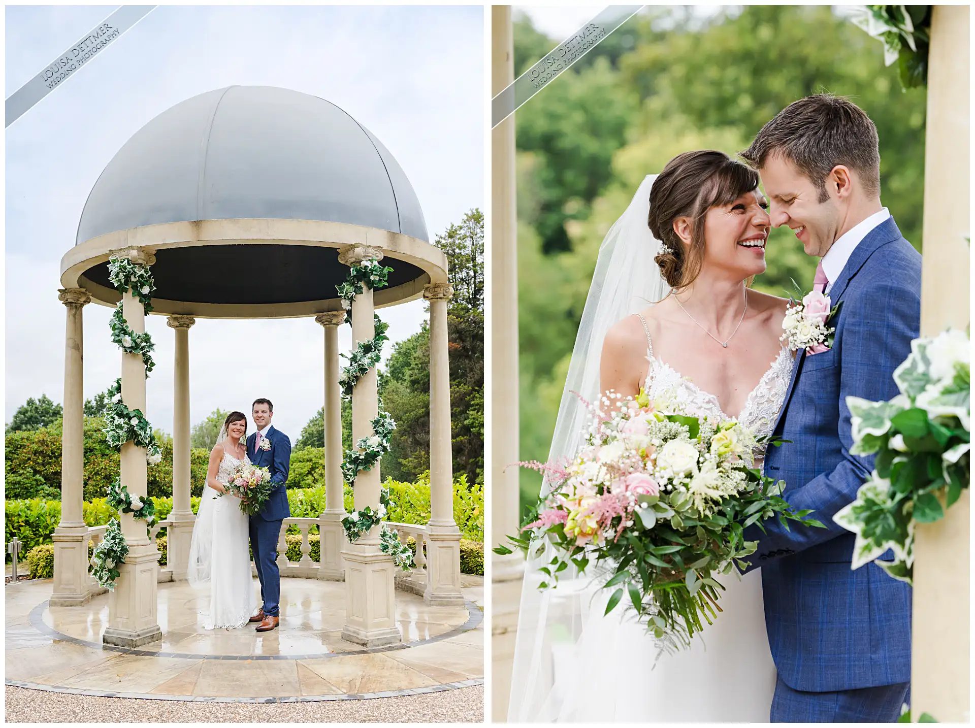 bride and groom kissing, black and white at The Spa Hotel, Tunbridge Wells