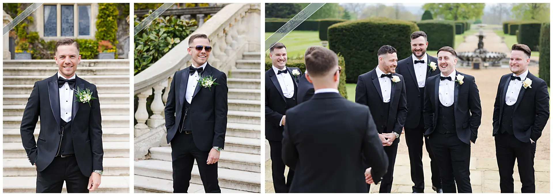 groom and his groomsmen ushers at eastwell manor