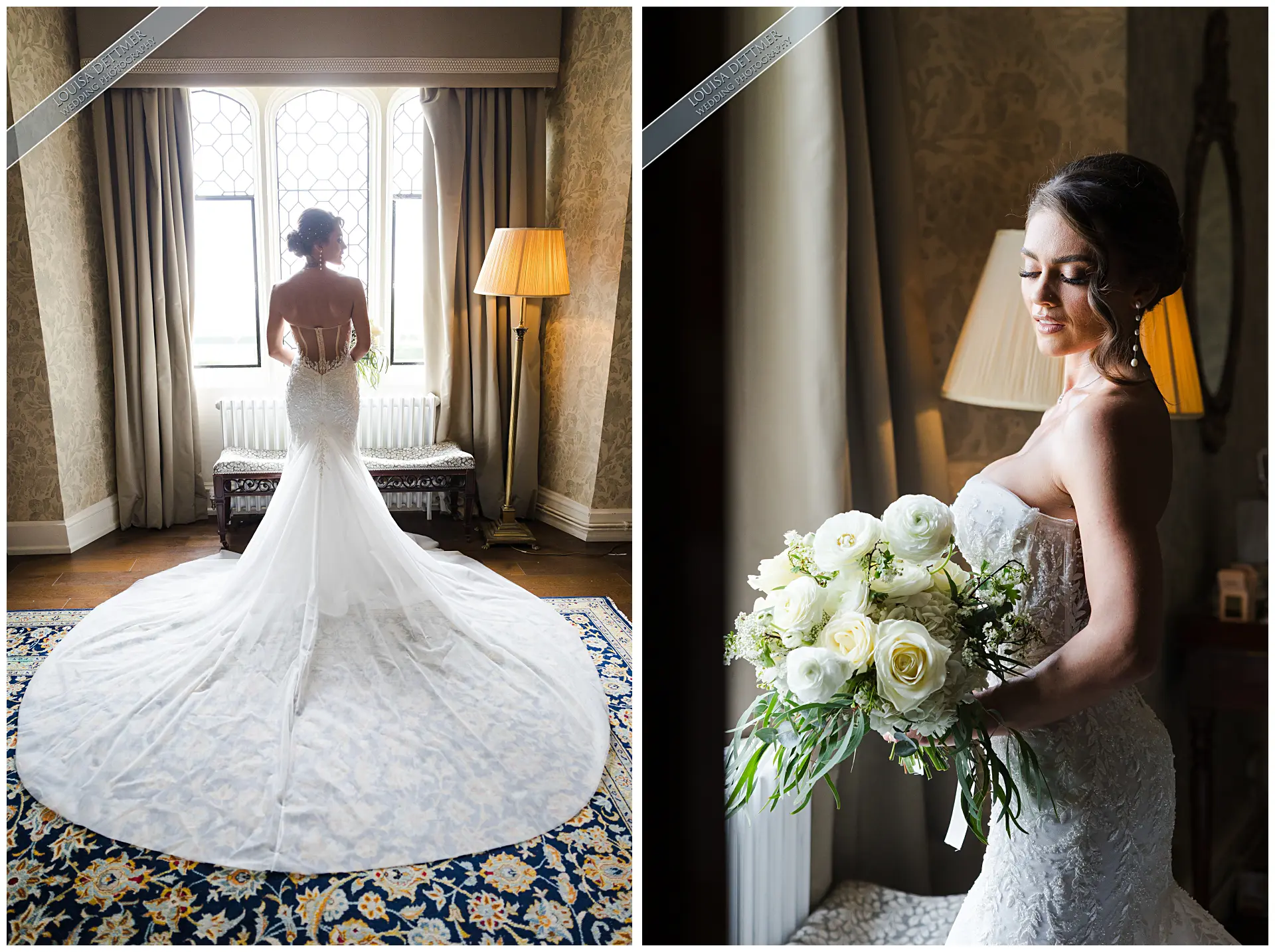 bridal portraits at eastwell manor by louisa dettmer