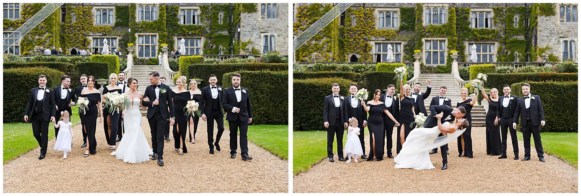 bride and groom in the grounds at champneys eastwell manor, louisa dettmer photography