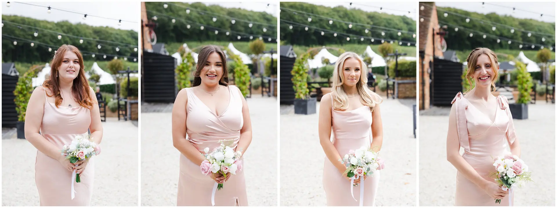 bridesmaids portraits at The Barnyard, Rainham, Kent. Louisa Dettmer Photography