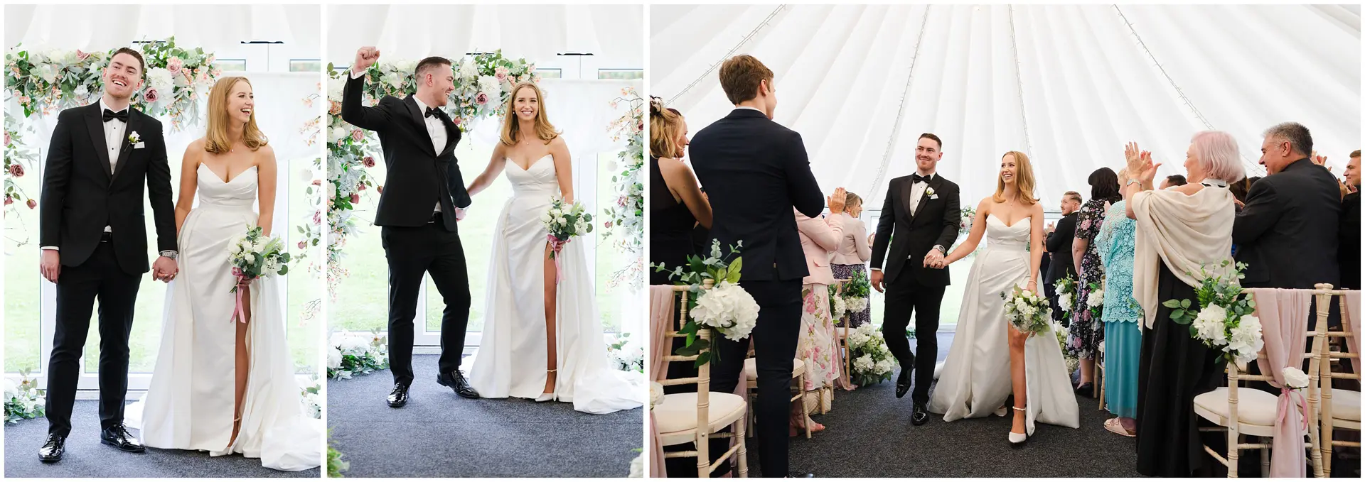 wedding ceremony Indoor wedding ceremony at The Barnyard, Rainham, Kent. Louisa Dettmer Photography