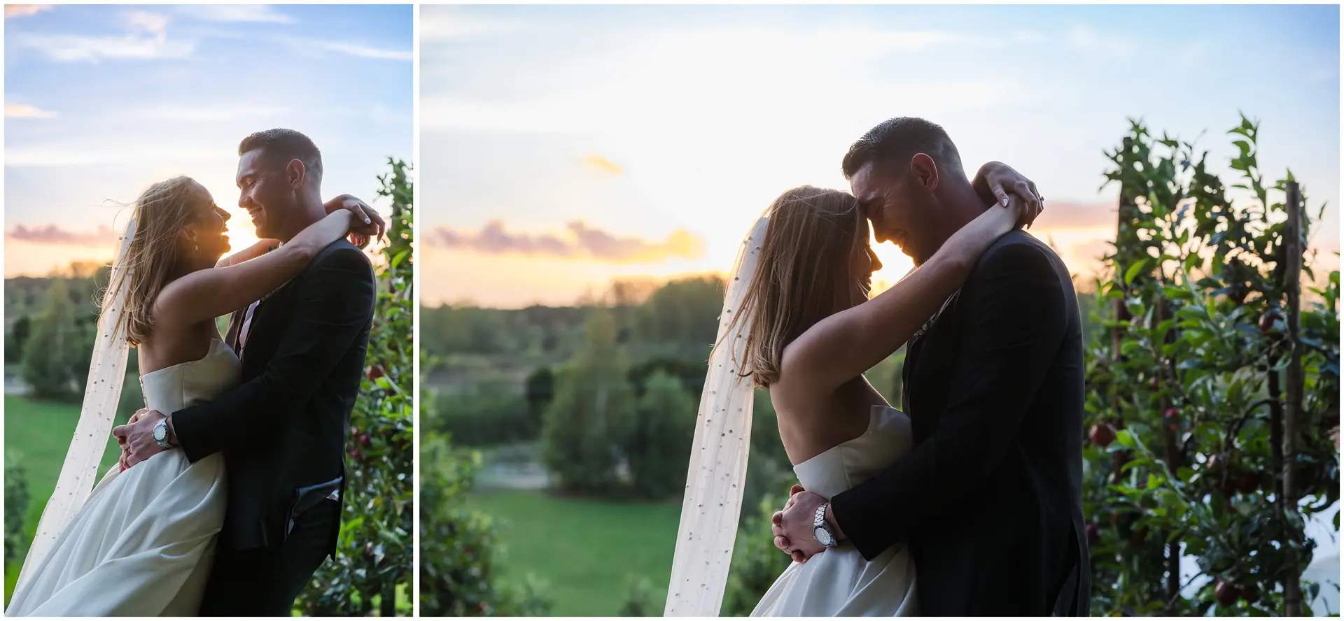 Bride and Groom at sunset