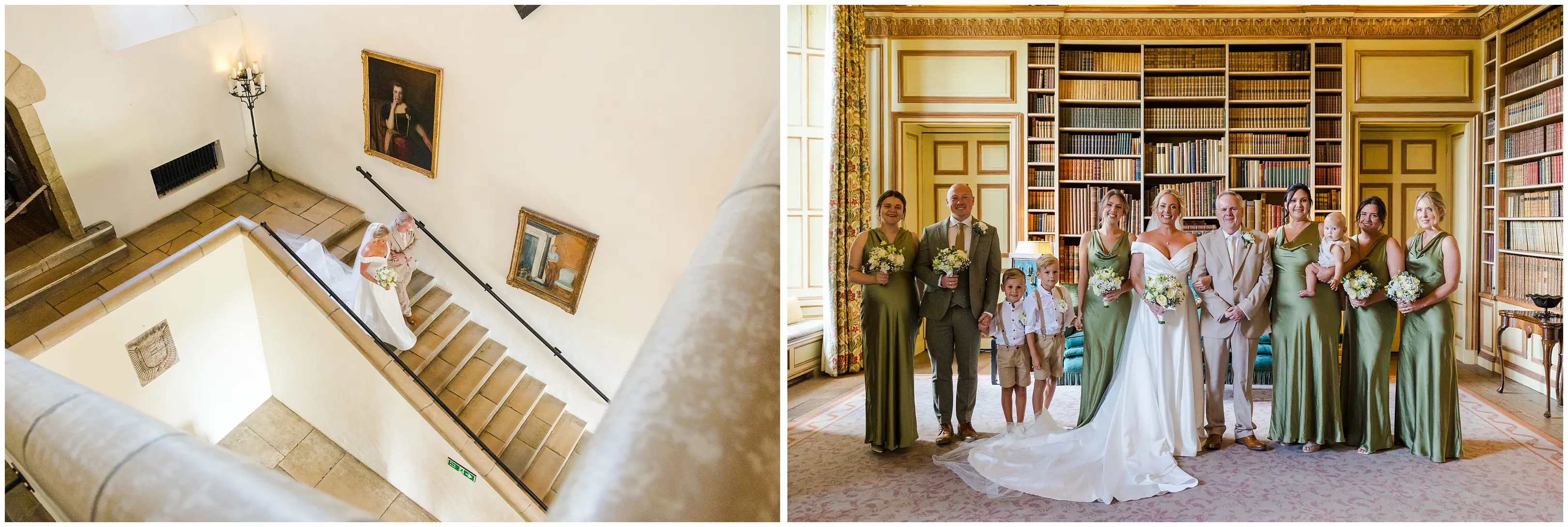 wedding party in grand library leeds castle, louisa dettmer photography