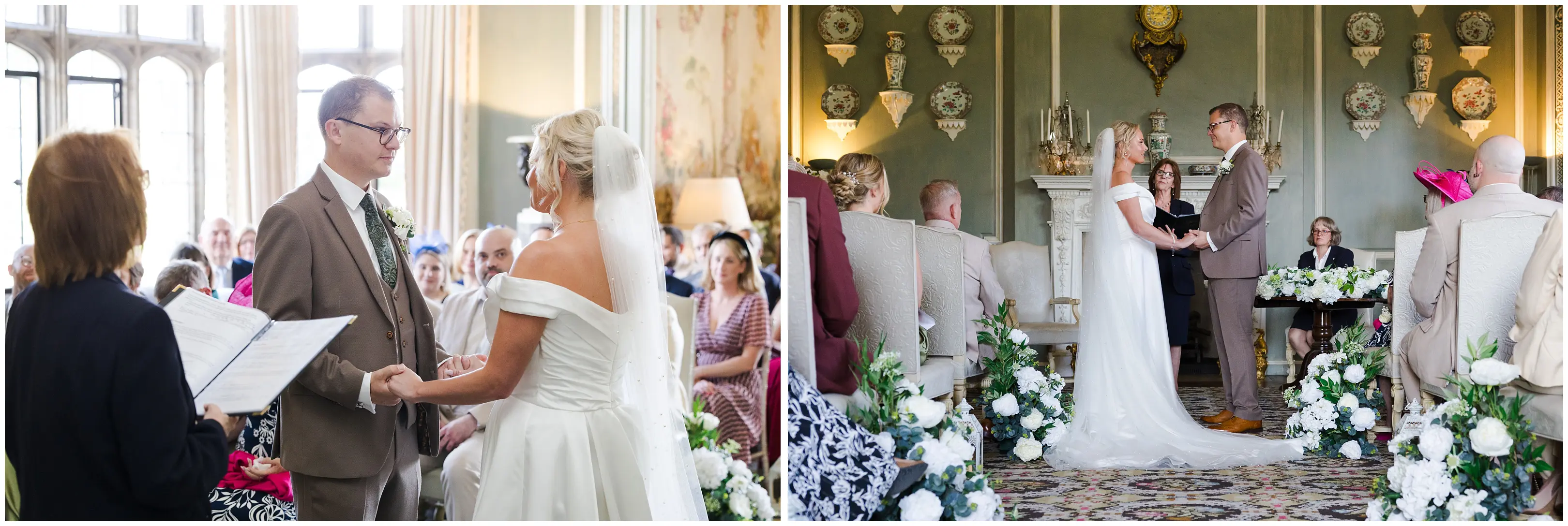 elegant indoor wedding ceremony leeds castle, louisa dettmer photography