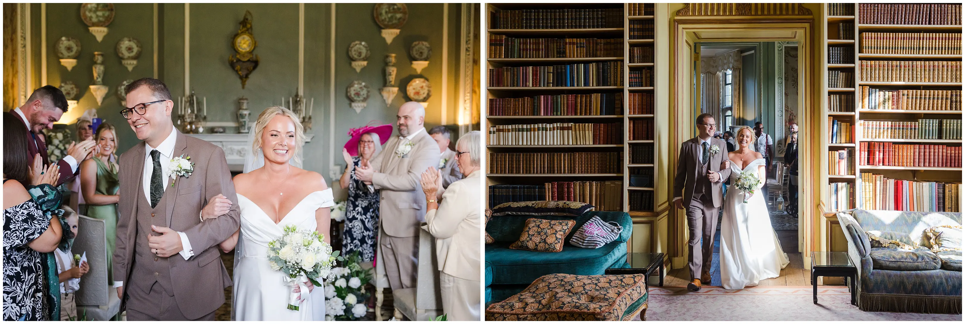 library wedding entrance leeds castle, louisa dettmer photography