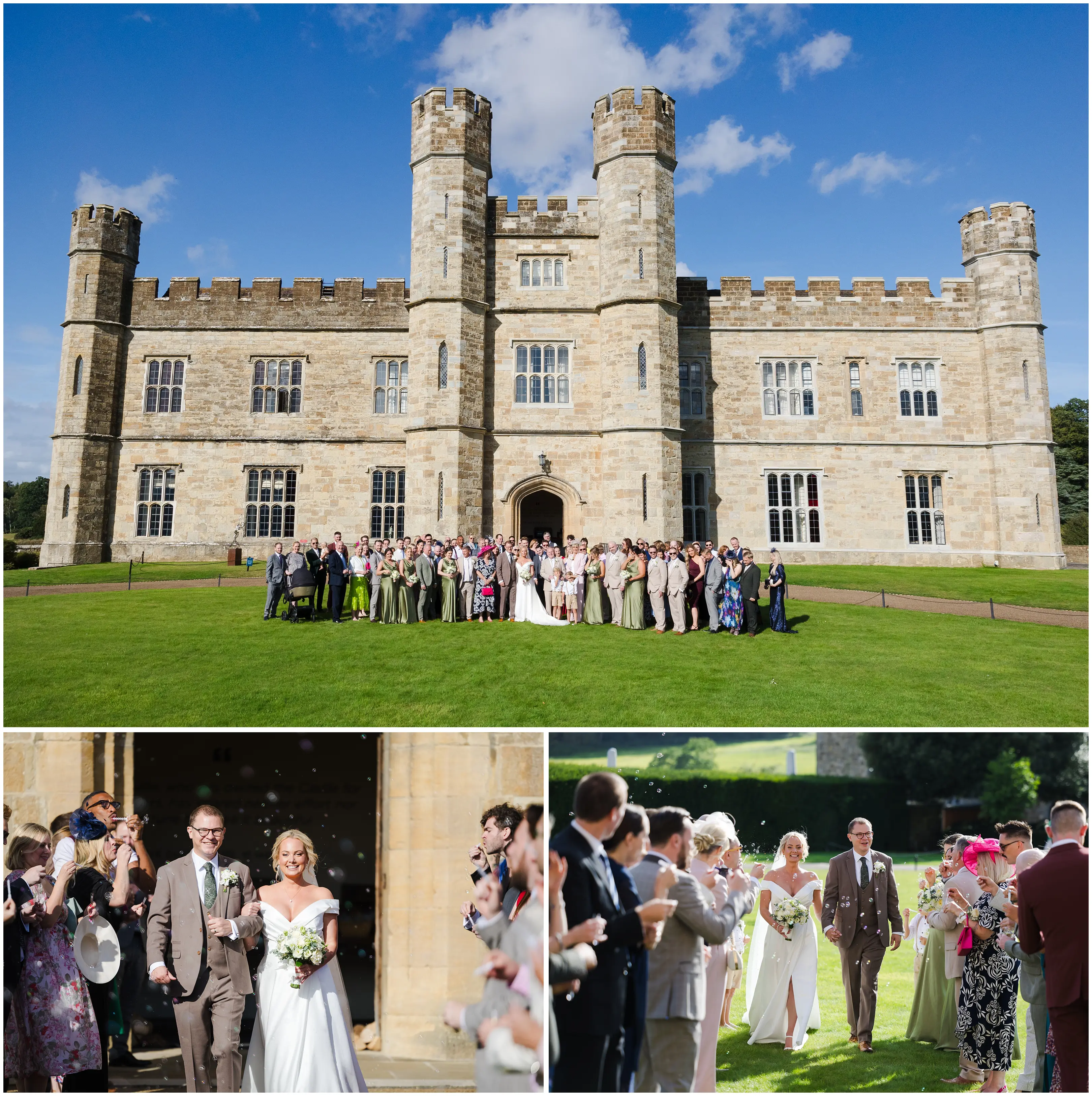 castle wedding party portrait leeds castle, louisa dettmer photography