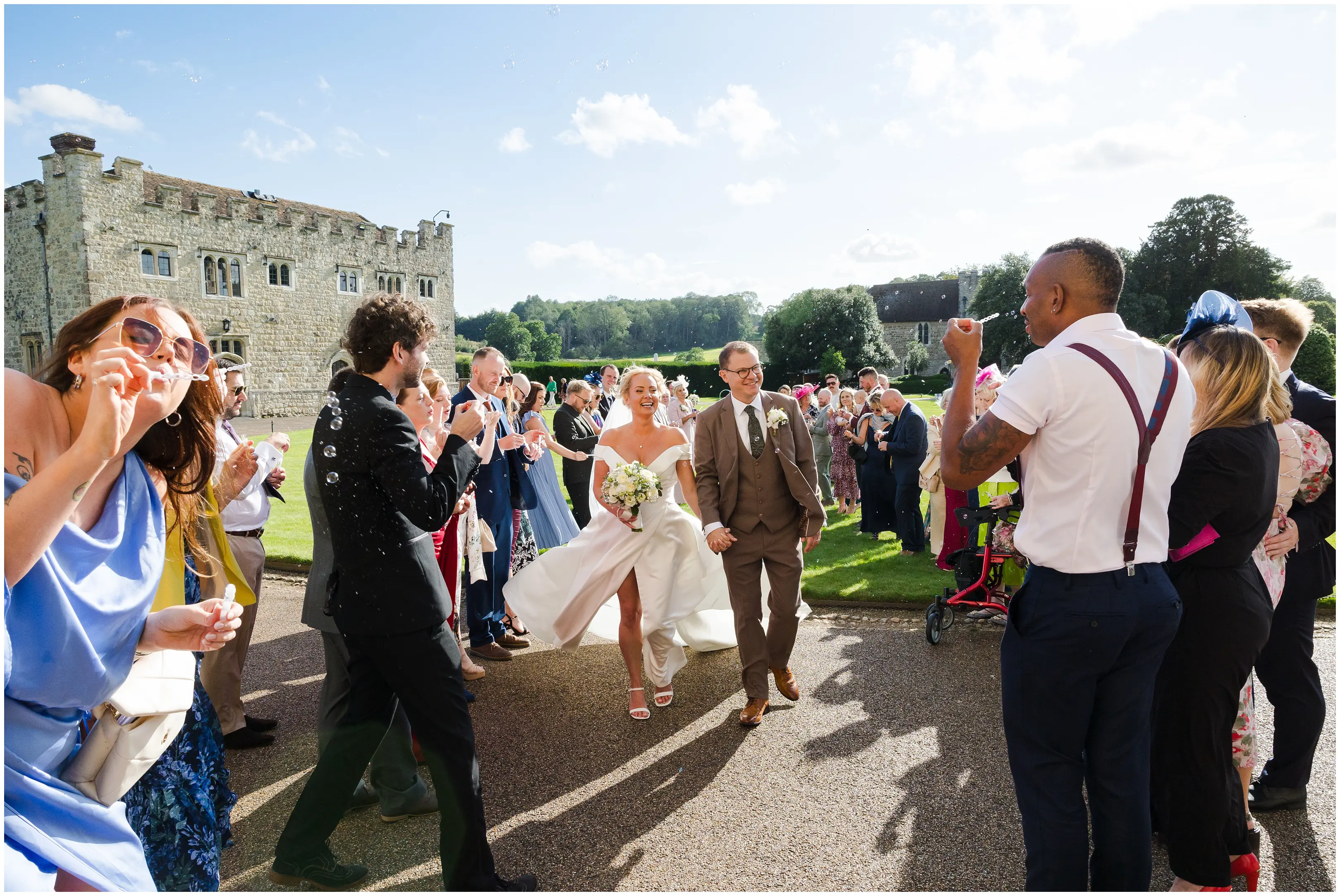 outdoor castle wedding celebration leeds castle, louisa dettmer photography