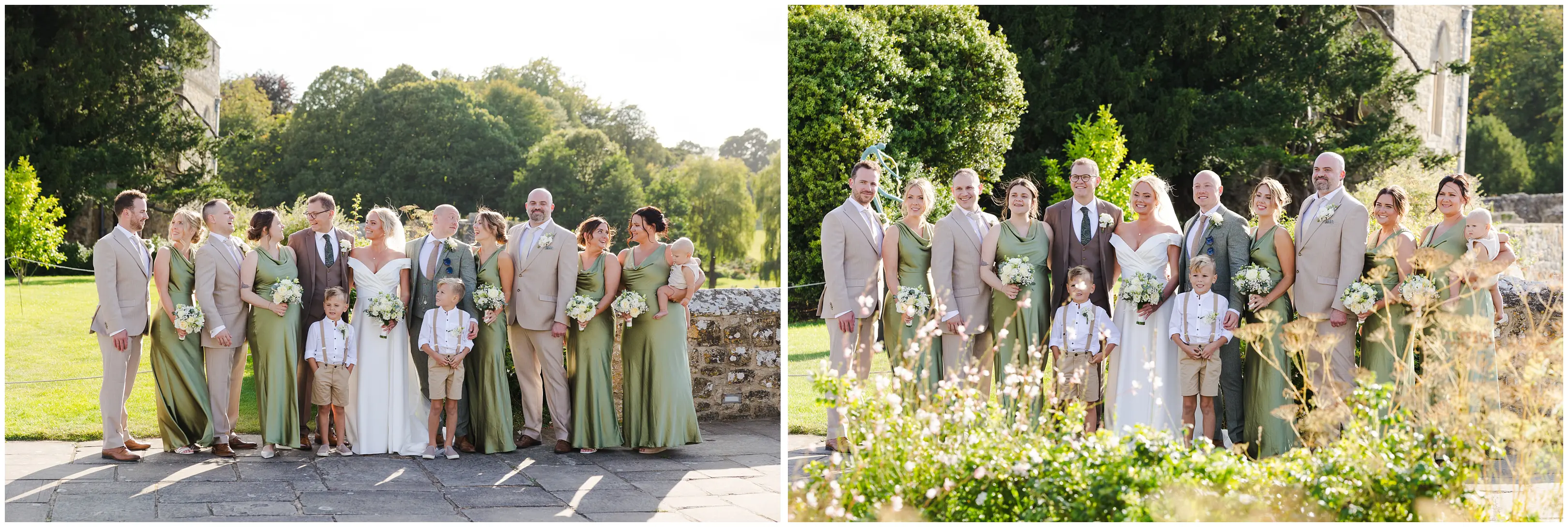 outdoor bridal party portrait leeds castle, louisa dettmer photography
