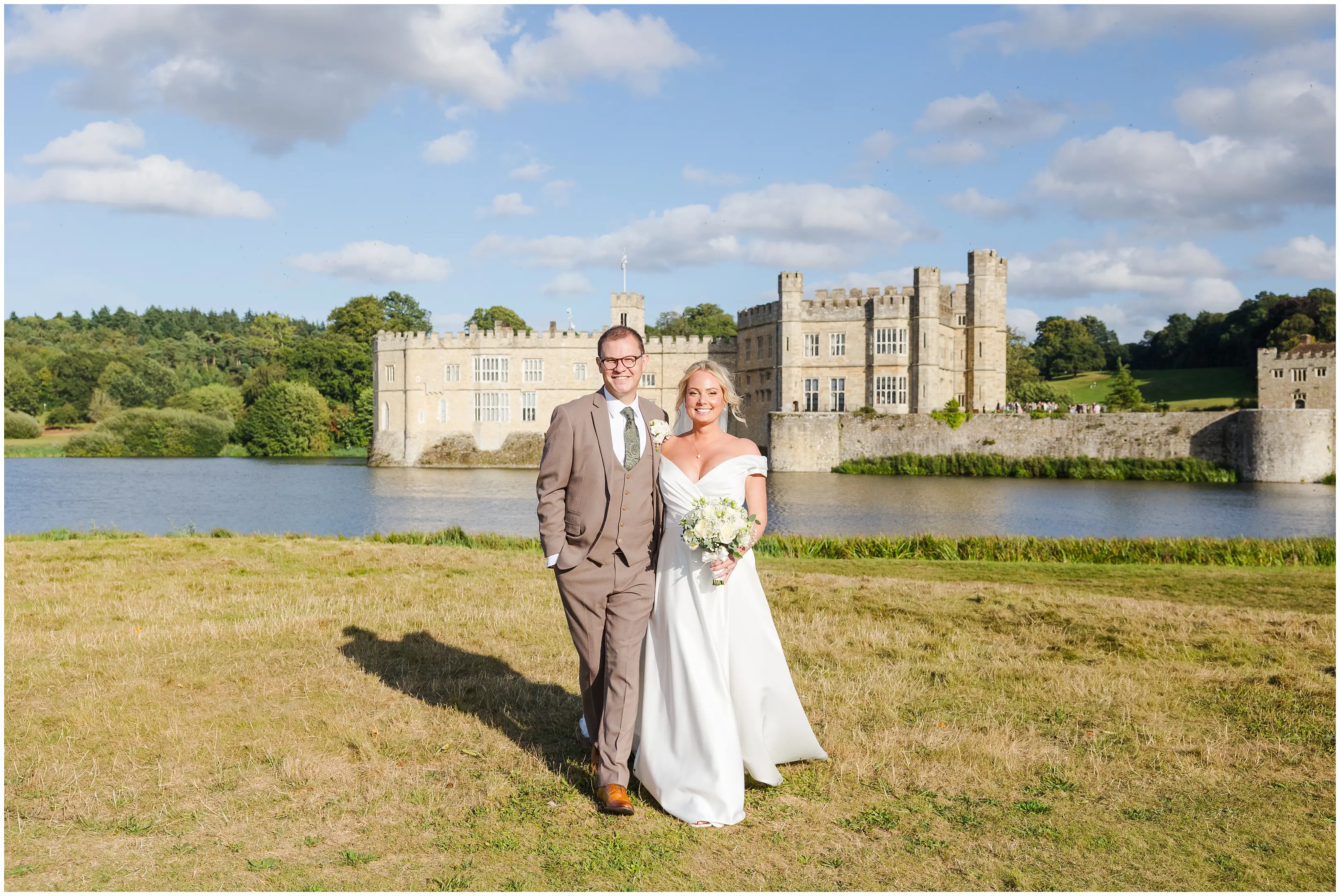 bride and groom at castle leeds castle, louisa dettmer photography