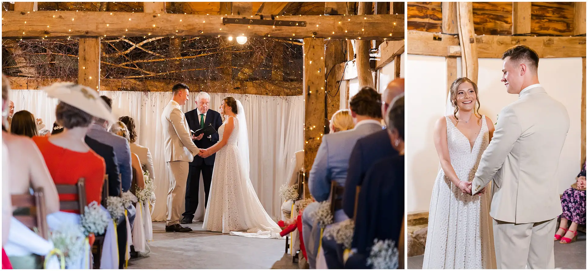 wedding ceremony at The Apple Barn at The Barnyard