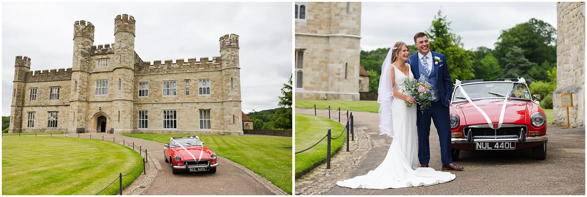bride and groom at leeds castle by louisa dettmer photography