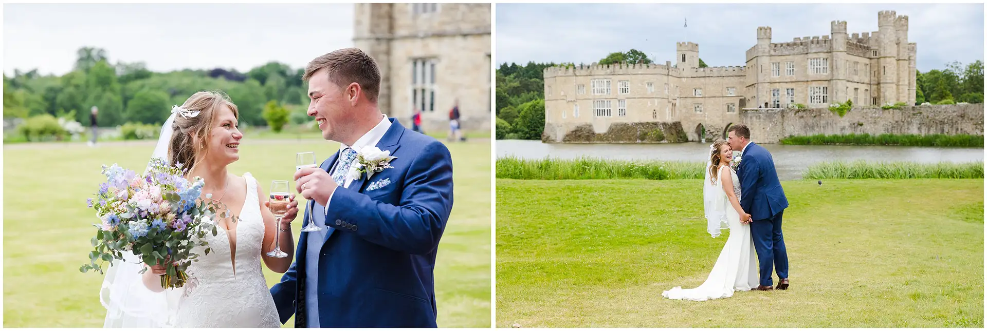 bride and groom at leeds castle by louisa dettmer photography