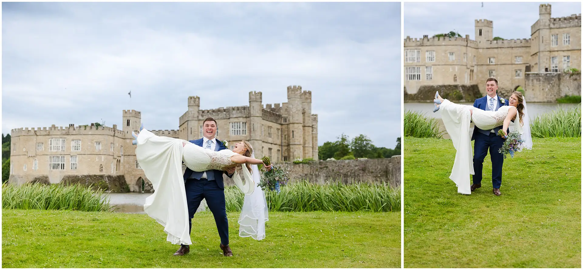 bride and groom at leeds castle by louisa dettmer photography