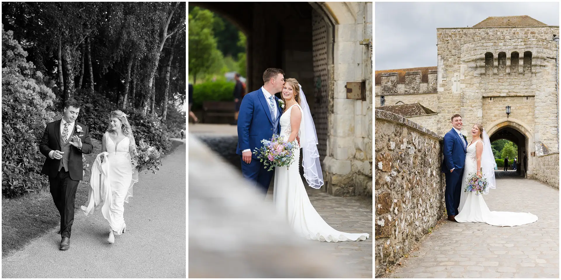 bride and groom at leeds castle by louisa dettmer photography