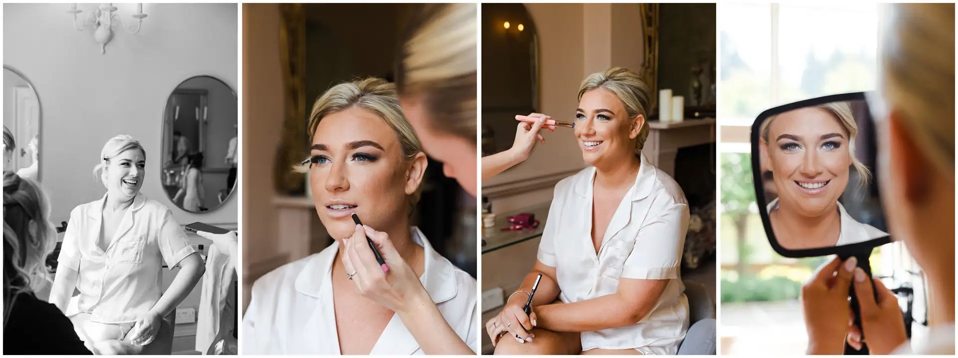 bridal makeup session bridal prep at the wisteria suite, the orangery maidstone