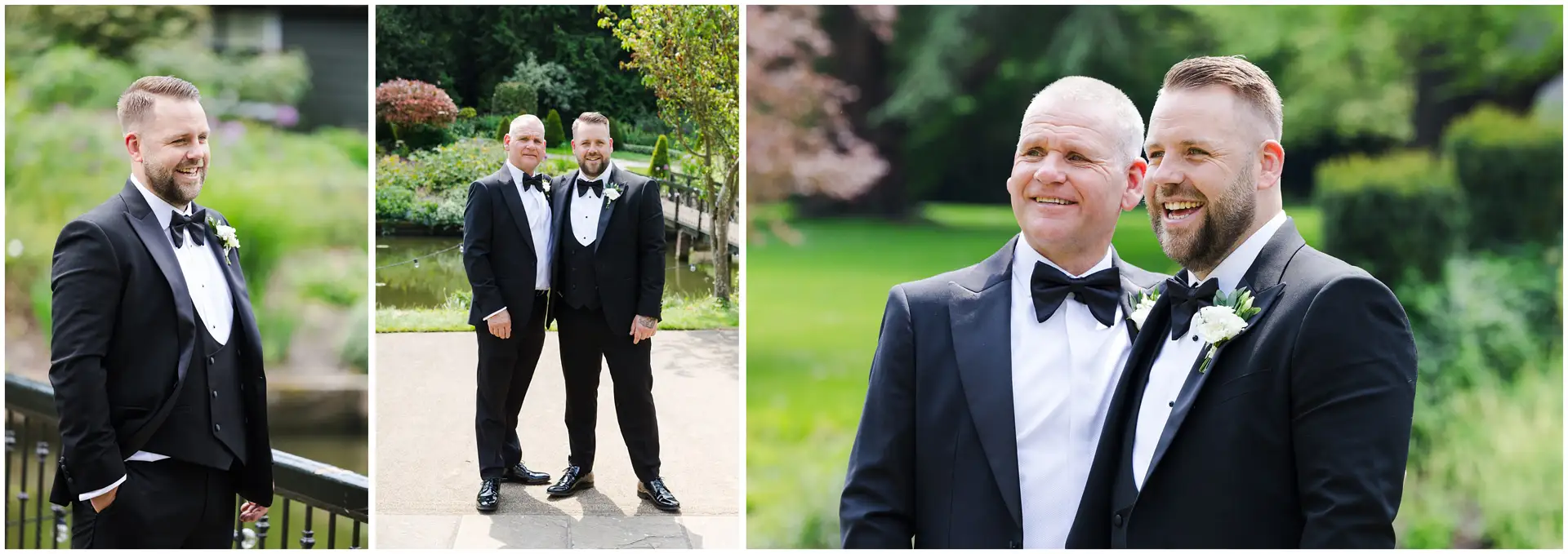 black tie wedding portraits groomsmen at the orangery maidstone
