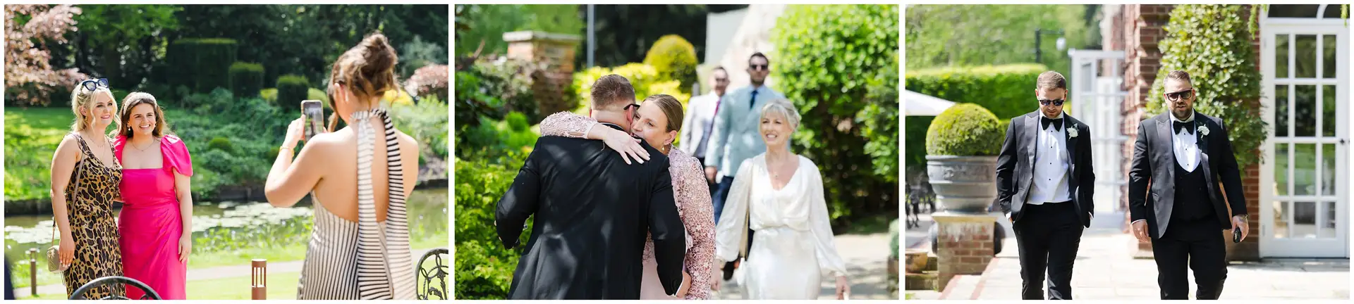 outdoor garden wedding moments wedding guests at the orangery maidstone