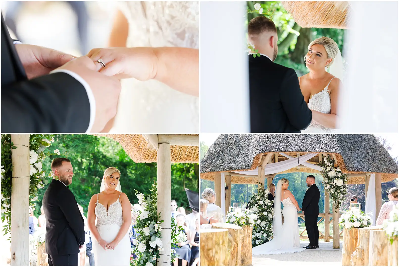 romantic outdoor wedding ceremony lakeside wedding ceremony at the orangery maidstone