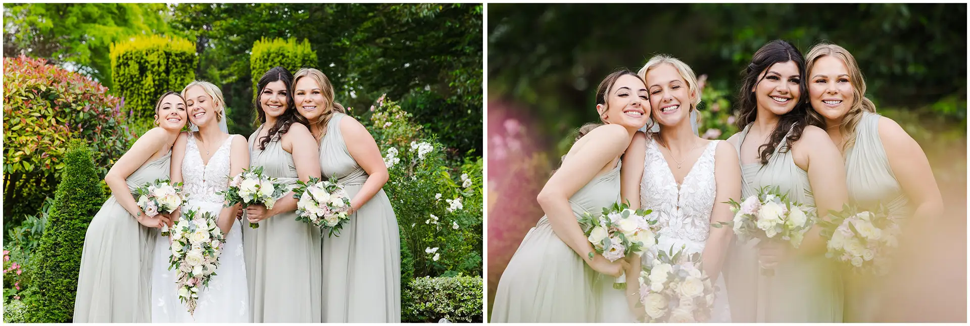 bride and her bridesmaids at The Orangery Maidstone