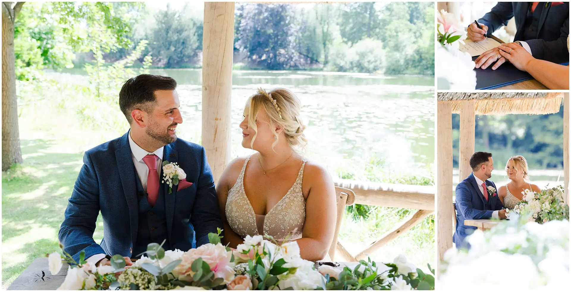 lapa lakeside wedding ceremony at The Orangery Maidstone