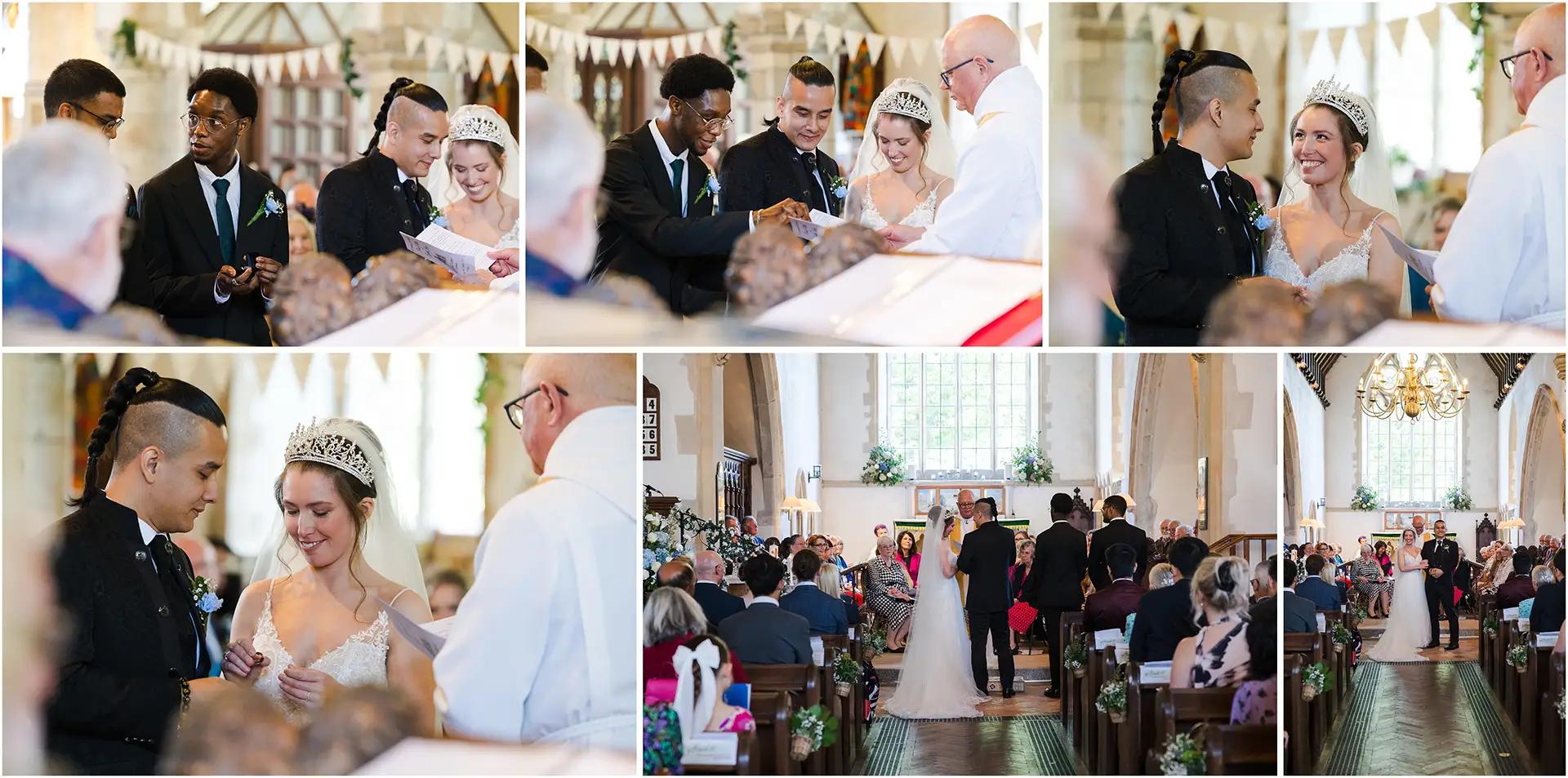 bride and groom exchange vows church wedding by louisa dettmer photography