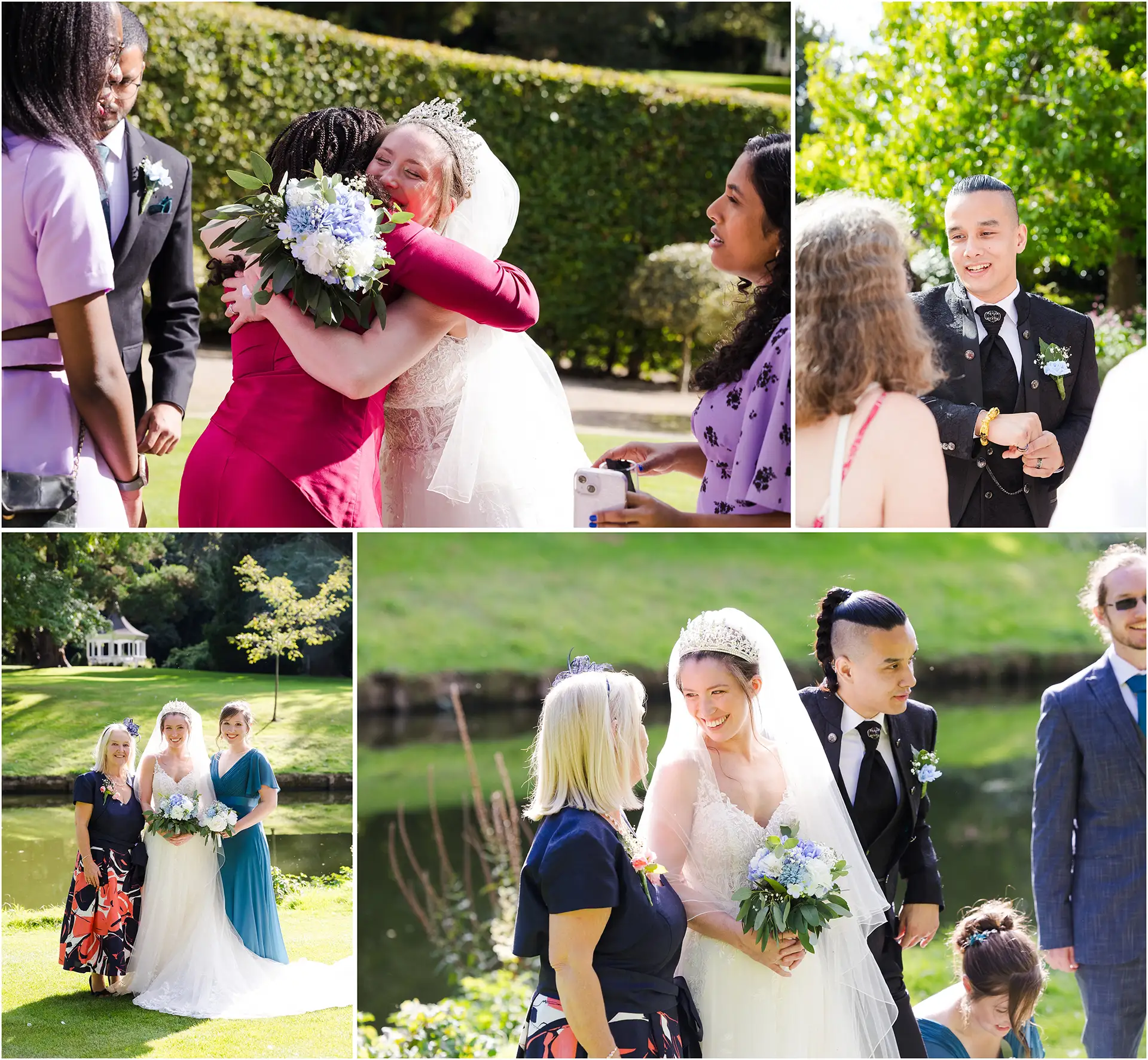 joyful garden wedding moments wedding guests at the orangery maidstone