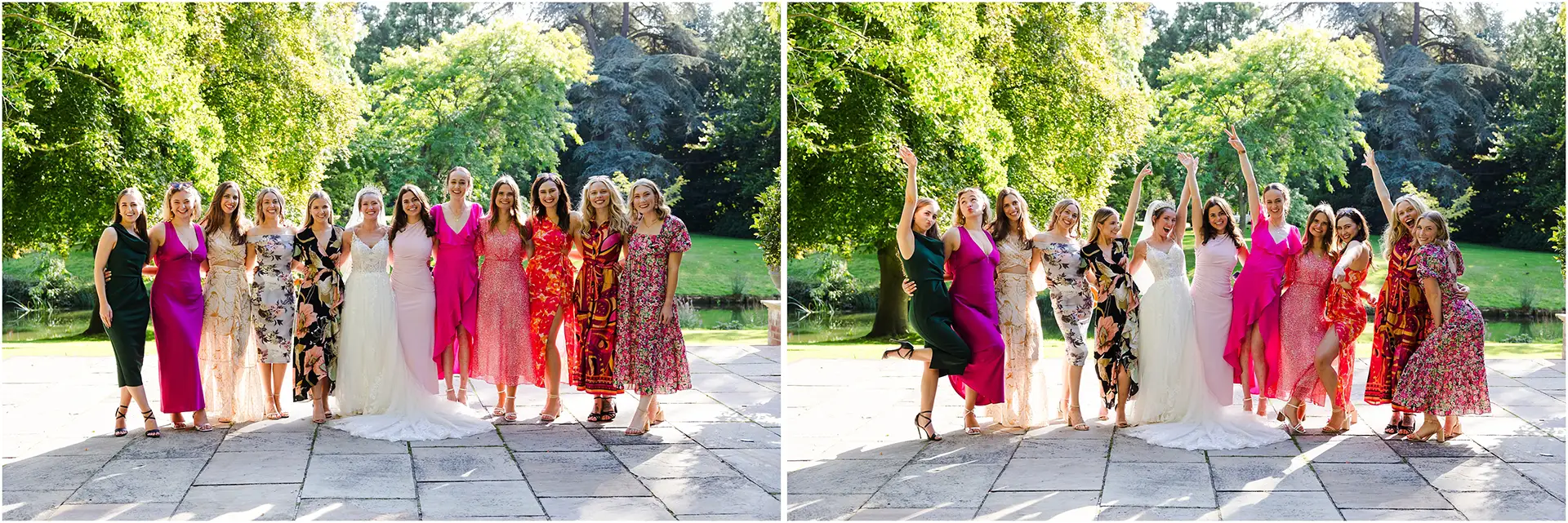 bridal party outdoor portrait group photos the orangery maidstone