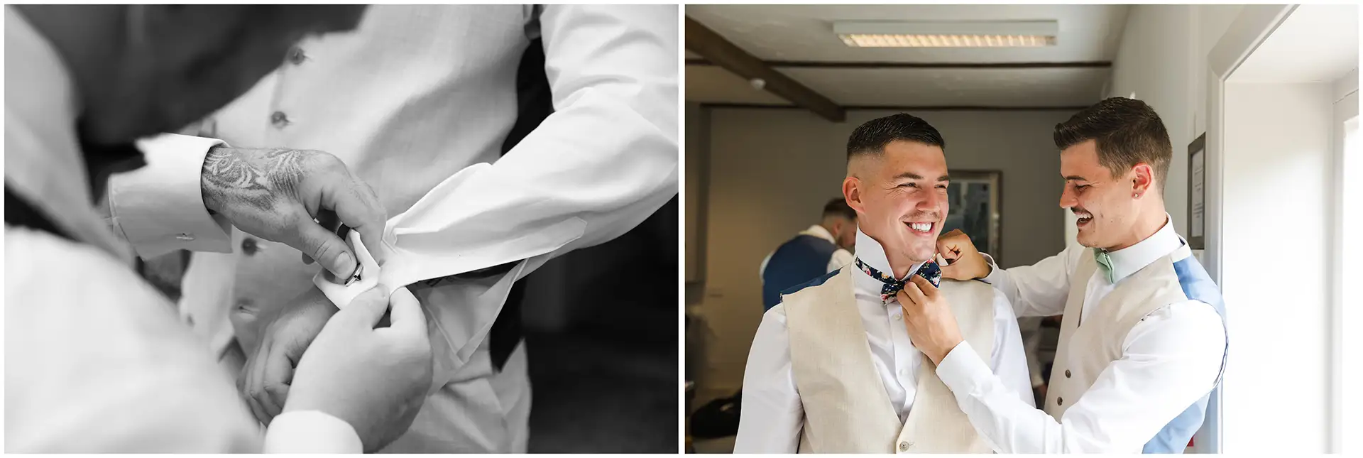 groom prep at Winters Barns