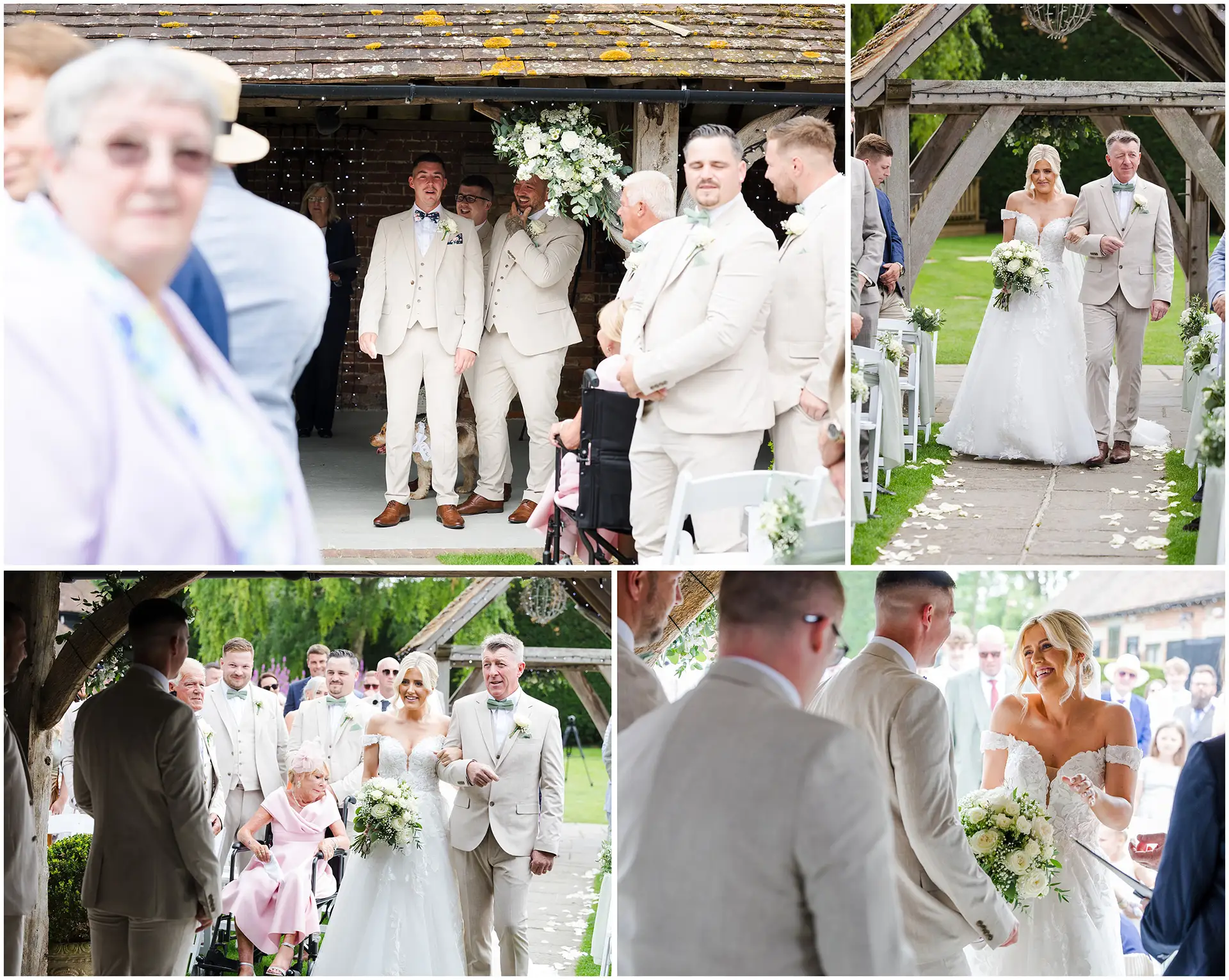 wedding ceremony at Winters Barns
