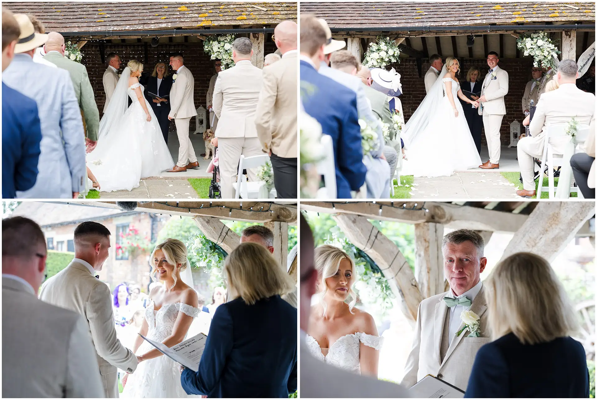 wedding ceremony at Winters Barns