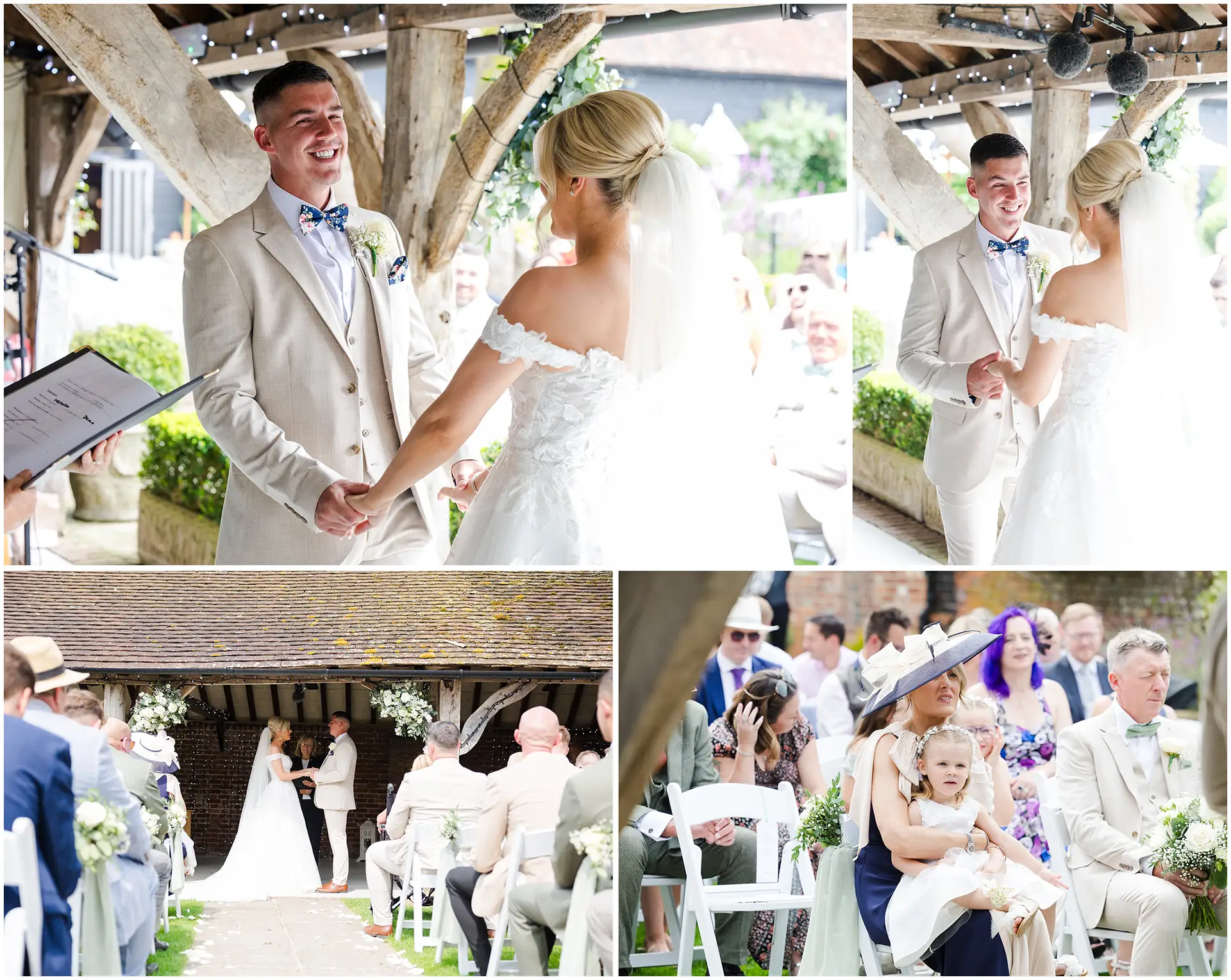wedding ceremony at Winters Barns
