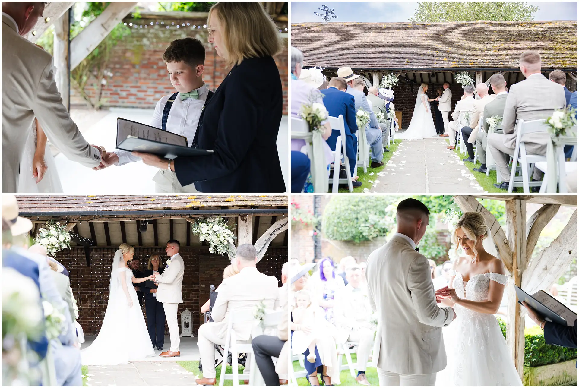 wedding ceremony at Winters Barns
