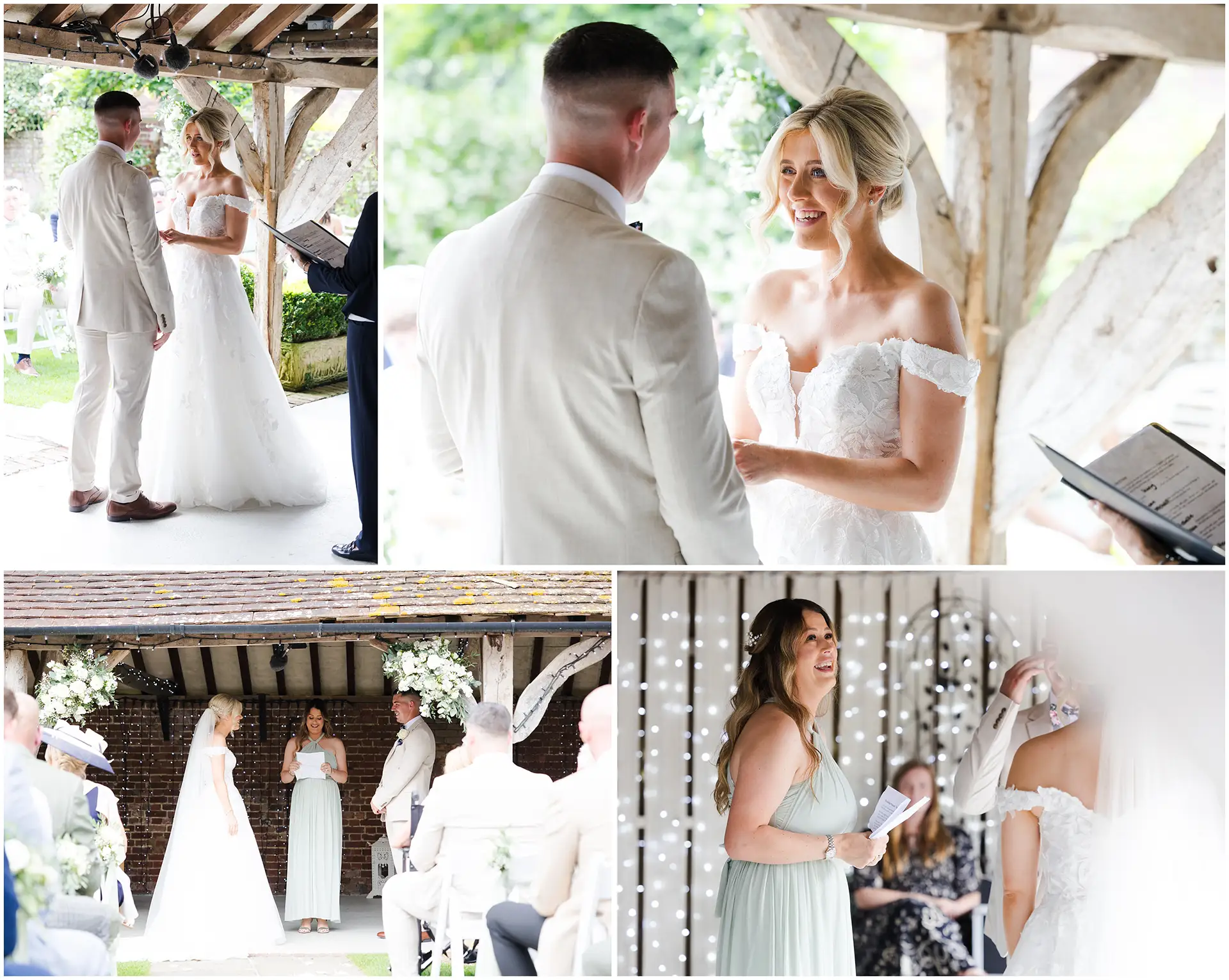 wedding ceremony at Winters Barns