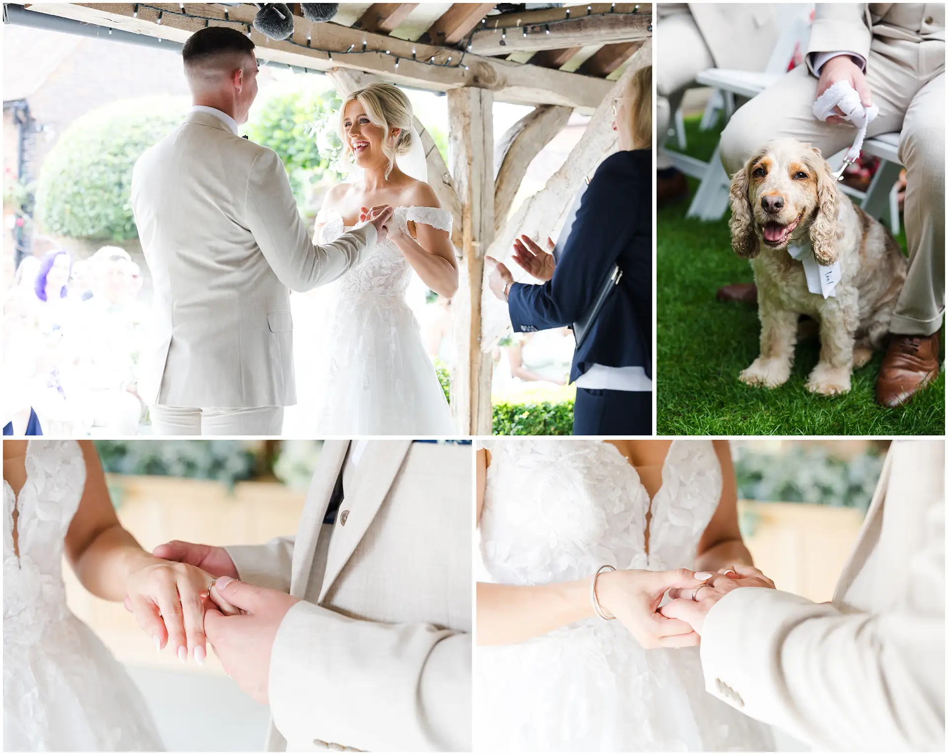 wedding ceremony at Winters Barns