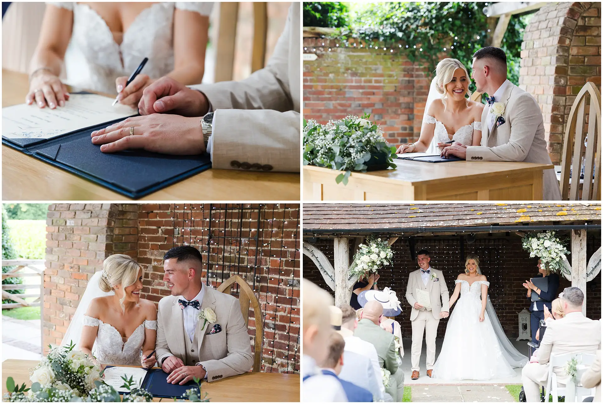 wedding ceremony at Winters Barns
