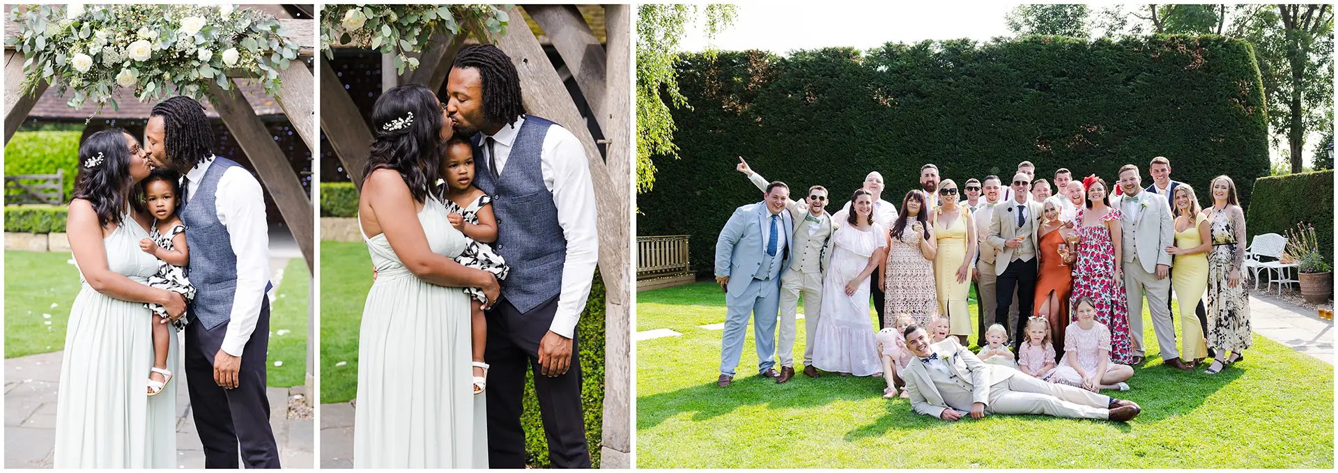 wedding guests at Winters Barns