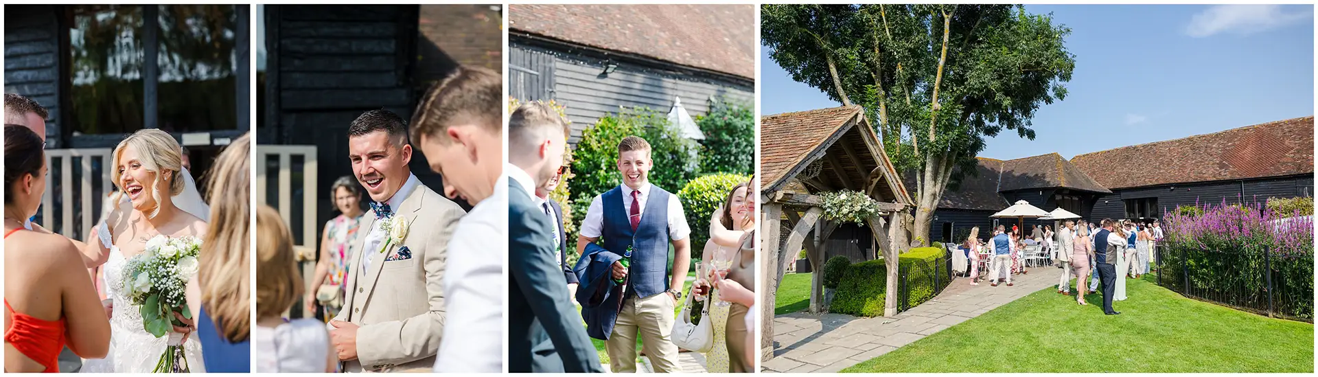 wedding guests at Winters Barns