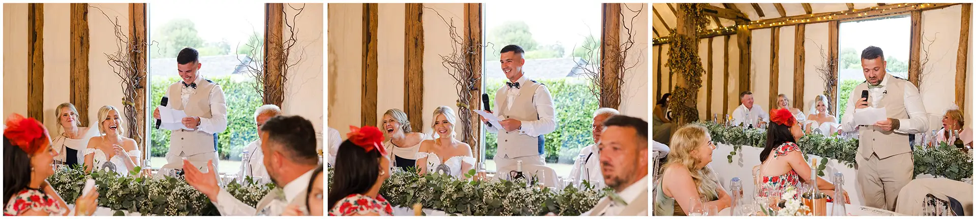 wedding speeches at Winters Barns