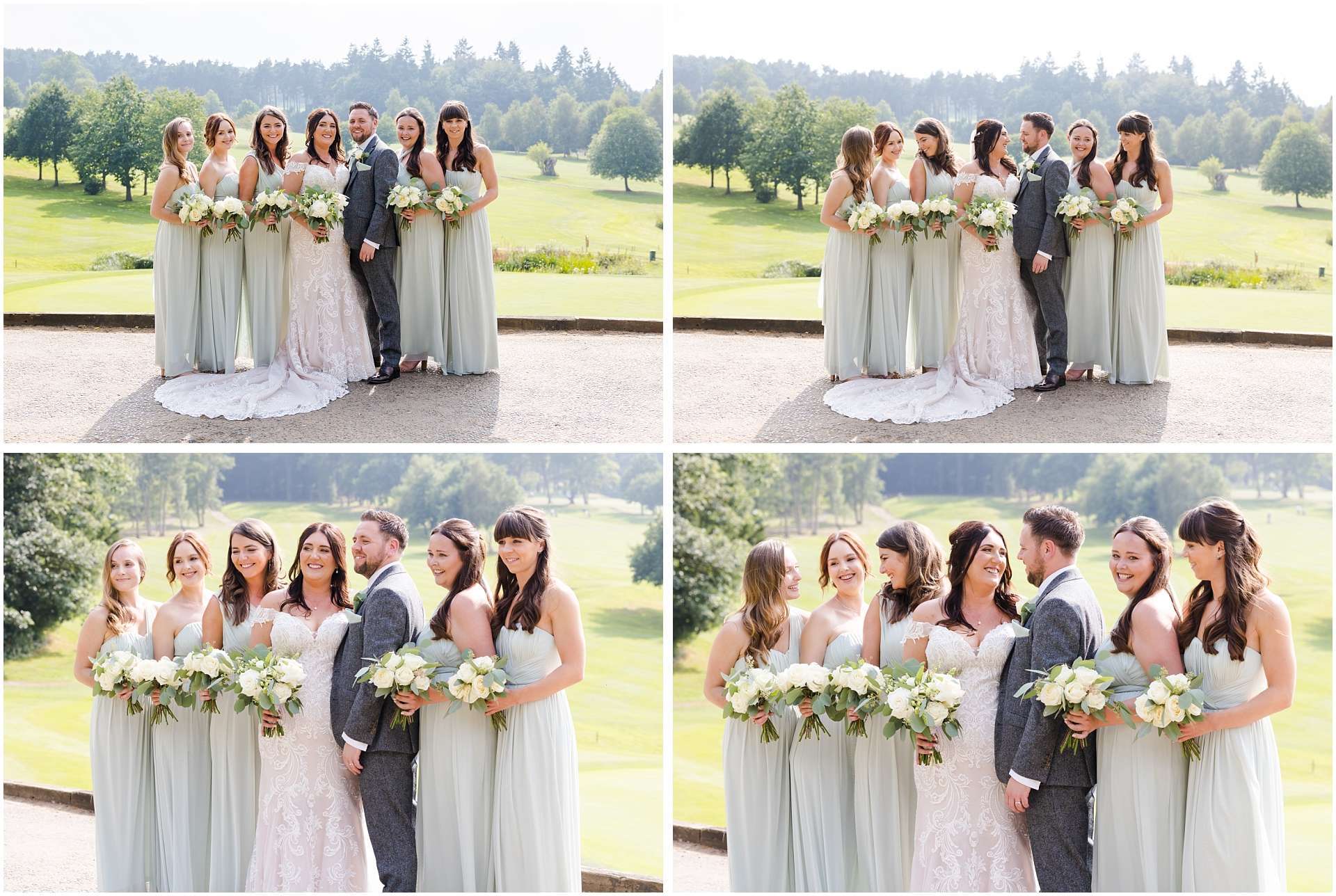 bridal party outdoor portrait westerham golf club, louisa dettmer photography
