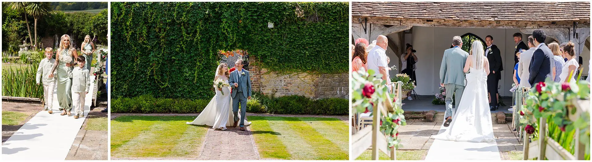garden wedding entrance wedding ceremony, eastwell manor