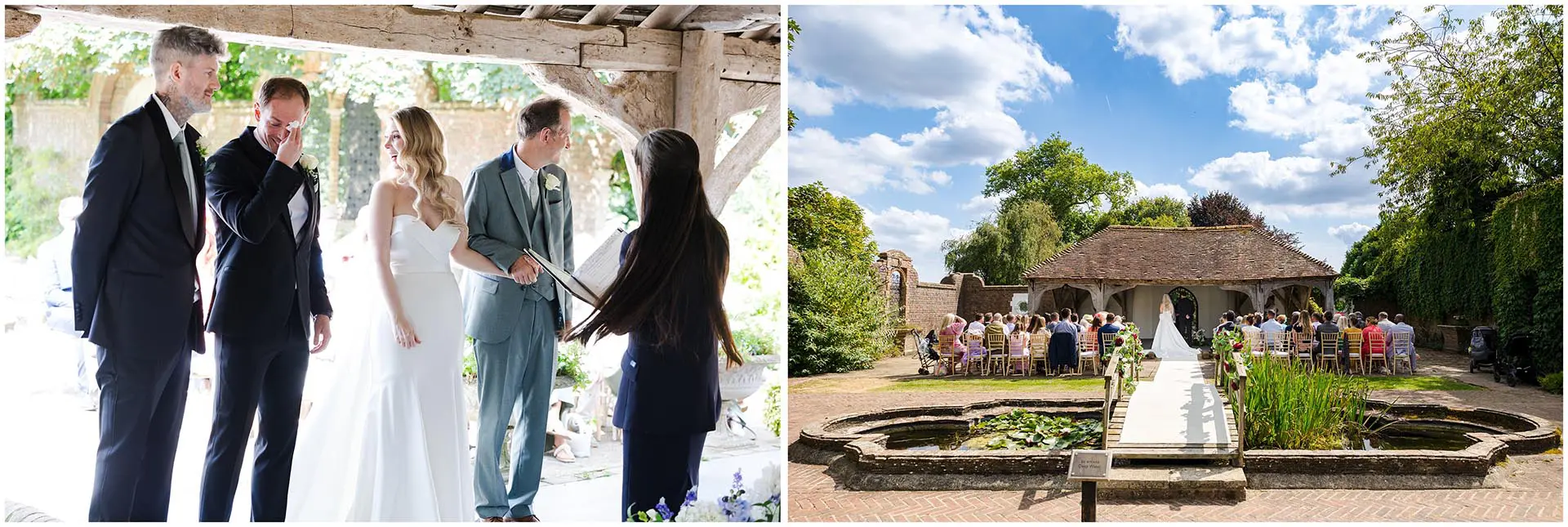 romantic garden wedding ceremony wedding ceremony, eastwell manor