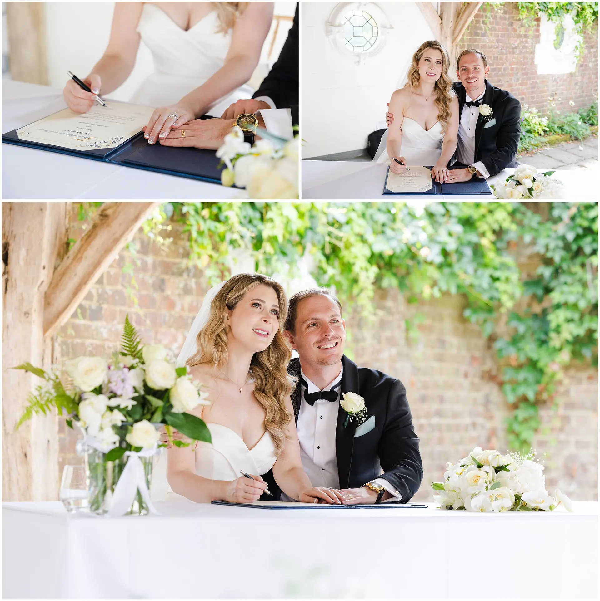 wedding certificate signing moment wedding ceremony, eastwell manor